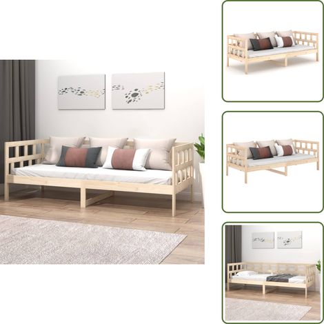 Divano letto rustico - vidaXL Dormeuse in Legno Massello di Pino 90x200 cm - Letto in pino