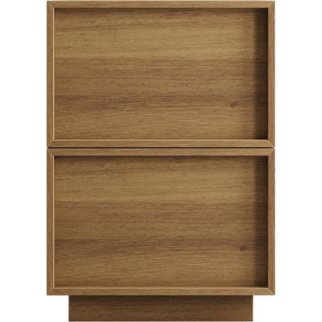 Mesita de noche moderna de roble, 38 x 48 x 54 cm, 2 cajones, MDF, 1 unidad (1/5)