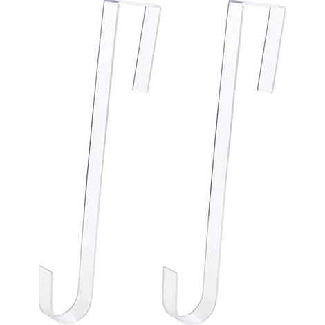 HOXILEELEO - Lot de 2 crochets transparents de 30 cm pour couronnes de Noël, supports pour couronnes intérieures et extérieures (1/3)