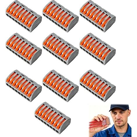 10 Pcs 8 Way Domino Compact Electrical Connector for Wiring, Electrical Terminal Block, Electrical Terminals for Home Installations and Construction Sites (1/5)