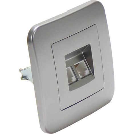 IluminaShop - Modulo Conexion RJ45 Marco Incluido Gris Basic (1/3)