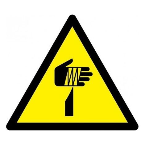 Panneau d'adhésion. Triangle de danger de coupure 90 mm r1054 rd38628 (1/2)
