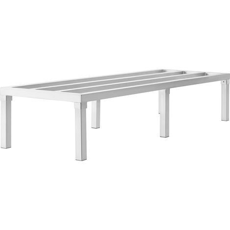 Mophorn Supporto per carichi pesanti in alluminio, Rack da pavimento commerciale da 60" x 20", 12" da terra, capacità di 1800 libbre, Rack di stoccaggio completamente saldato per ristoranti, cucine (1/5)