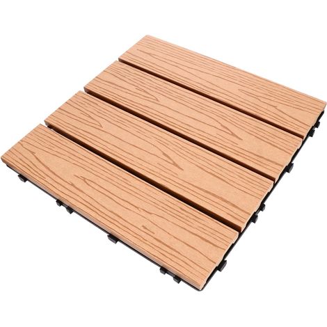 1pièce Plancher Bois Plastique Et Résistant Corrosion Sol Splicing Pratique Pour Jardin Et Extérieur Facile à Installer Et Durable (1/5)