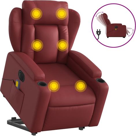 Maison Exclusive - Sillón de masaje elevable eléctrico cuero arti