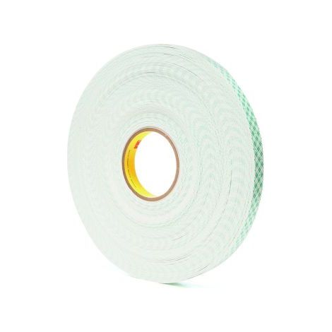 Ruban mousse Polyuréthane double face 3M 4016, Blanc, 19mm x 13.7m x 1.6mm ( Prix pour 1 )