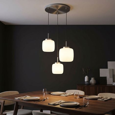 Hängelampe Deckenleuchte Pendelleuchte Esszimmerlampe Glas 3-Flammig H 130 cm (1/5)