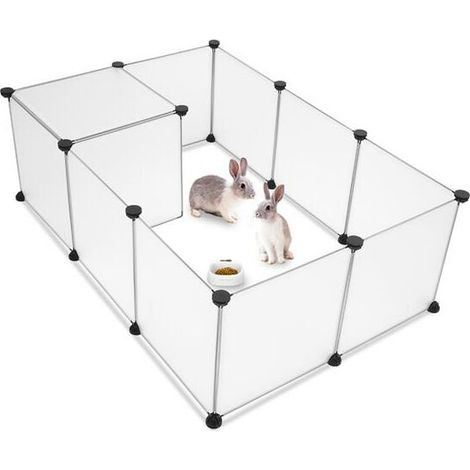 royaluxe -Parc pour animaux de compagnie, grande clôture de jardin en plastique portable pour petits animaux, tente de clôture de caisse de chenil pour chiot (1/5)