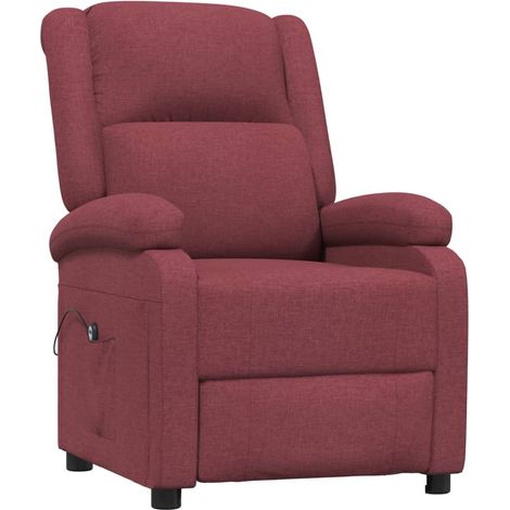vidaXL Fauteuil inclinable électrique Rouge bordeaux Tissu (1/5)