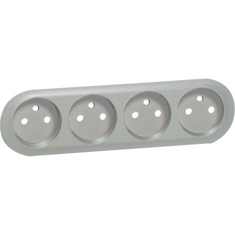 Legrand 068425 Copertura in titanio Legrand Céliane per presa quadrupla 2P+T con pozzetto precablata compatta