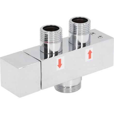Vanne Dérivation - Laiton G1/2 - Connecteur T Pour Douche - 3 Voies - Entrée Femelle Sorties Mâles - 1 Pièce (1/5)