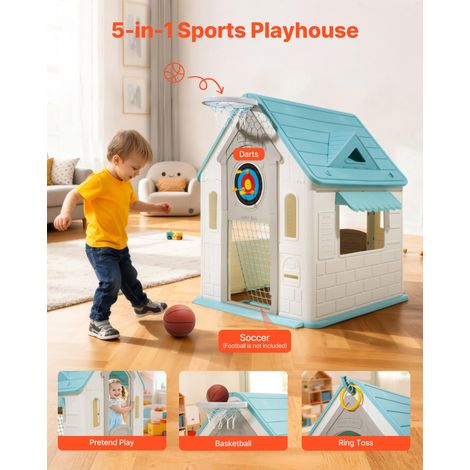 Maisonnette pour Enfants 5 en 1, Maison de Jeu Extérieur pour Tout-petits à Partir de 2 ans, Cabine de Jardin pour Enfants avec Jeu… (1/5)