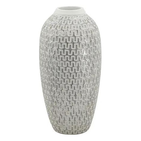 Vase mauro ferretti weiß 21 x 43 cm modernes gewelltes Harz