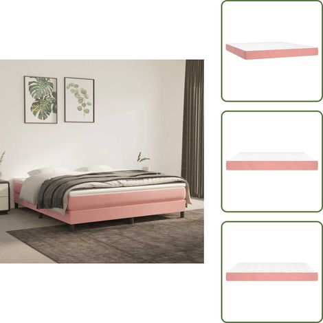 vidaXL Taschenfederkernmatratze Rosa 160x210x20 cm Samt