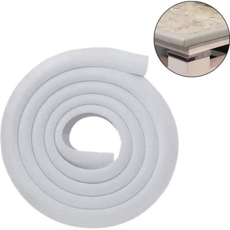 Protecteurs d'angle pour enfants 2M L Shape Safety Strip Table Edge Guard Baby Safety Protecteur de coussin épais et doux en caoutchouc non toxique avec autocollant adhésif 4M (Gris)- (1/5)