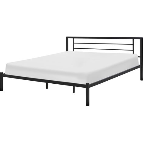 Bett mit Lattenrost Metall CUSSET 180 x 200 cm Schwarz (1/5)