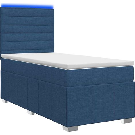 Maison Exclusive - Letto Box Spring LED con Materasso Blu 90 x 200 cm Tessuto (1/5)
