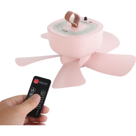 Ventilateur de Plafond USB Portable avec Télécommande, Mini Ventilateur Suspendu pour Camping et Canopée