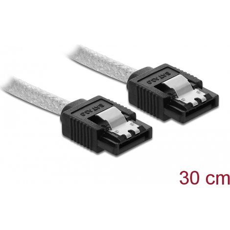 Delock Cable SATA 6 Gb/s de 30 cm transparente
