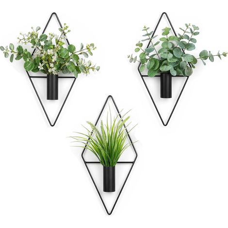 3 PCS Vases Muraux, Support Plantes d'Intérieur Porte Plante Pots de Fleurs Muraux pour la Décoration de Plantes Artificielles dans la Célébration, Cuisine, Bureau, Chambre (1/5)