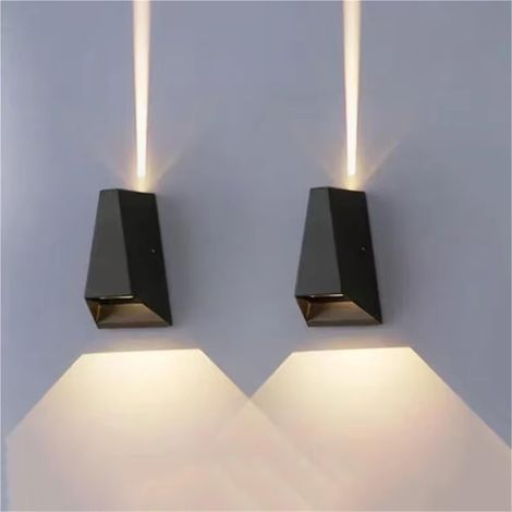 appliques LED créatives en étanches IP65 noires à double intensité idéales pour les allées escaliers et chambres 3000 K . 10 W Métal (1/5)