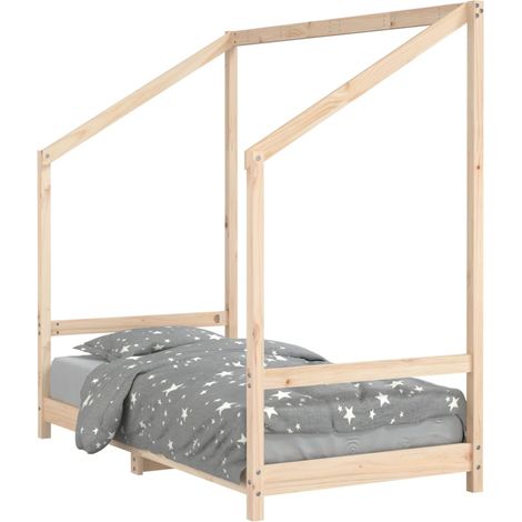 Lit simple Cadre de lit pour enfant 80x160 cm bois de pin massif (1/5)