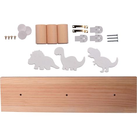 [RM] Patères murales dinosaures pour enfants, porte-manteaux en bois pour chambre de garçon, chambre d'enfant, salle de jeux - (1/5)
