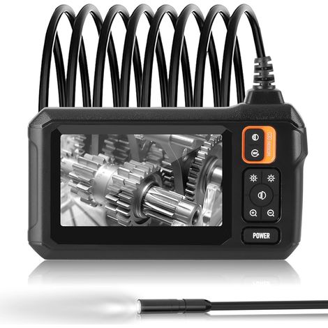 Telecamera endoscopica industriale per ispezione fognaria, telecamera endoscopica IPS da 4,3 pollici con cavo impermeabile IP67, portatile 1920P con 8 luci LED, cavo semirigido da 5 m (1/5)