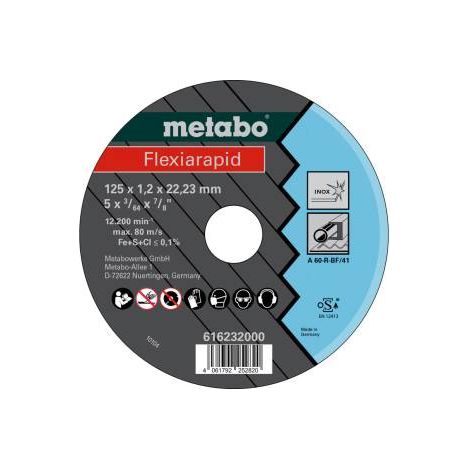 METABO Disque à tronçonner Flexiarapid 125x1,2x22,23 mm Inox, TF 41 616232000