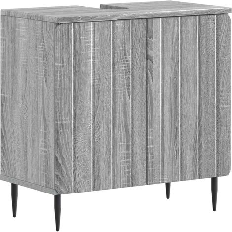 Bathroom Sink Cabinet ZWOLLE Grey Sonoma 59.5 x 31.5x 59 cm vidaXL (1/5)