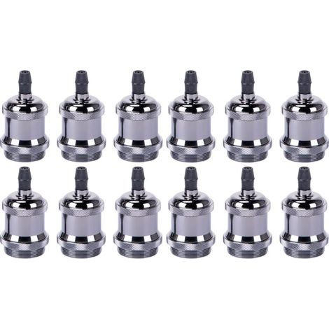 Douille de Lampe E27 Vintage Edison Rétro Lampe Base Chambre Salon pour Lustre Suspension Plafonnier DIY Noir Clair - 12Pcs (1/5)