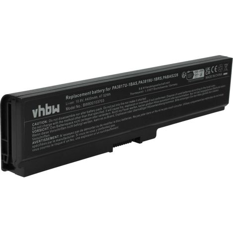 vhbw Akku kompatibel mit Toshiba Satellite L735-S3220RD, L735-S3220, L735-S3210WH, L735-S3350, L735-S3221 Notebook (4400 mAh, 10,8 V, Li-Ion) (1/5)