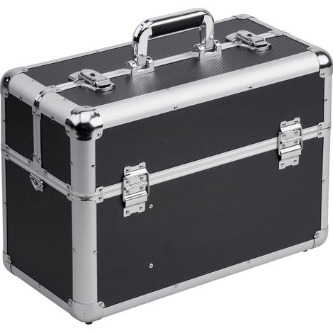 Meister Mehrzweckkoffer 450 x 320 x 225 mm - Extra viel Stauraum - Einteilbare Kleinteilfächer & Stehfach - Abschließbar - Inklusive 2 Schlüssel & Tragegurt / Kosmetikkoffer / Scherenkoffer / 9095050
