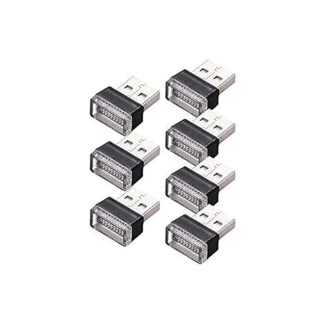 Éclairage d'ambiance LED USB 7 couleurs pour voiture, kit lumineux monochrome 5V plug and play, mini lampe décorative intérieure, compatible ordinateur portable et prise USB, veilleuse avec port USB s (1/5)