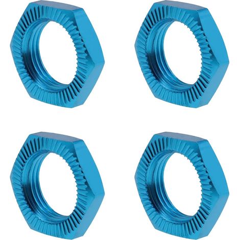 4cps Écrou de Roue en Alliage d'aluminium RC Roue de Voiture Écrou de Moyeu Hexagonal Filetage 1.0mm pour 1/8 RC Modèle de Voiture 17mm clé 12mm Diamètre (1/5)