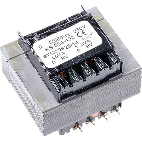 Transformateur pour circuit imprimé, Vin V c.a., Vout 9V c.a., 2 sorties, 3VA ( Prix pour 1 )