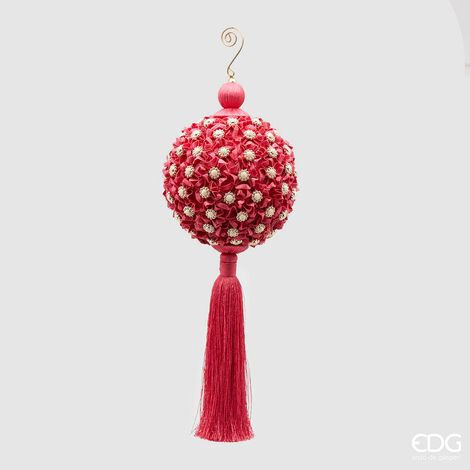 EDG Enzo De Gasperi Decorazione Nappa Flowery Natale H 36 Cm D 12 Cm Beauty