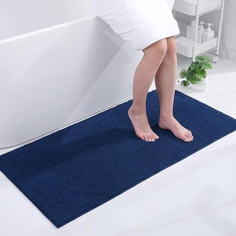 Badematten - Rutschfeste Badematte, weiche Samt-Mikrofaser-Badematte, saugfähig, maschinenwaschbar (50 x 80 cm) (1/2)