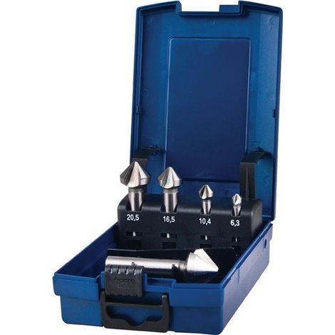 Juego de avellanadores DIN 335C 90 grados 6,3-25 mm HSS 5 piezas Ku.-Kass.PROMAT