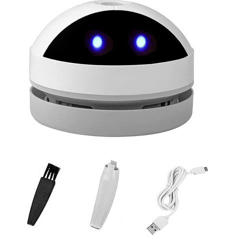 Aspirateur de bureau rechargeable USB avec buse et brosse de nettoyage, design démontable, mini aspirateur portable pour table, poussière, miettes, piano, ordinateur, voiture, nettoyage efficace (1/5)