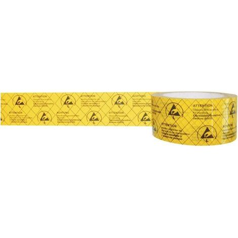 Ruban adhésif antistatique (ESD) BJZ C-195 005-PP jaune, noir (L x l) 50 m x 50 mm 50 m (1/2)