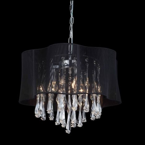 Lustre Italux Cali cristal noir 3xE14 dimmable chrome