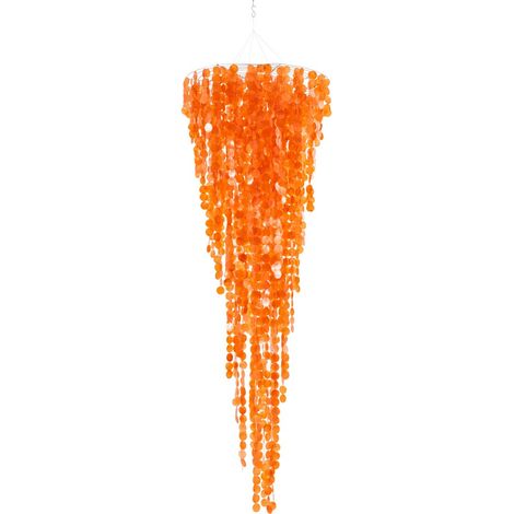 Suspension Déco en Capiz "Betsy" 250cm Orange (1/2)