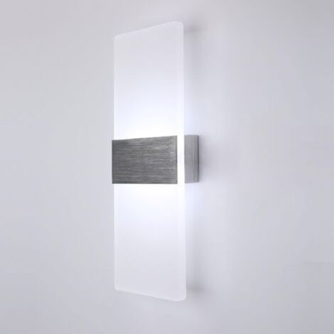 Applique murale LED intérieure 12 W, blanc froid 6000 K, 750 lm, style moderne, en acrylique, 230 V CA, idéale pour le salon, la chambre, la salle à manger, le couloir ou l'escalier.