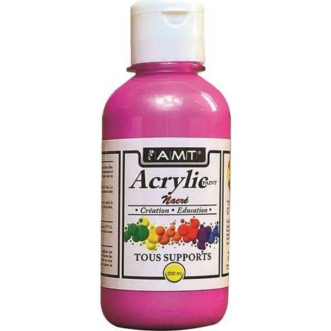 Peinture acrylique - AMT - Fevicryl - Fushia Nacré - 0,200 L - Mixte