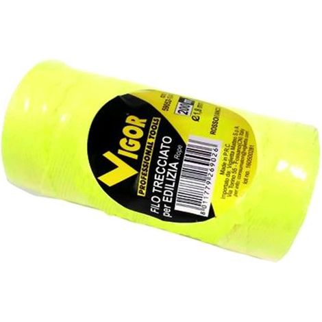 Filo Edilizia Trecciato Vigor Giallo-Fluo Mt.200 Mm. 1,8