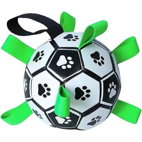 jouet Interactif Boule Lastique Pour Chien (sangle Verte - Diamtre 15cm) - Jouet Extrieur Pour La Traction Et Les Activits Aquatiques (1/5)