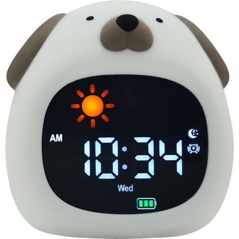 Sveglia per bambini a forma di cucciolo, orologio per l'addestramento al sonno, graziosa luce notturna touch per la cameretta dei bambini (1/4)