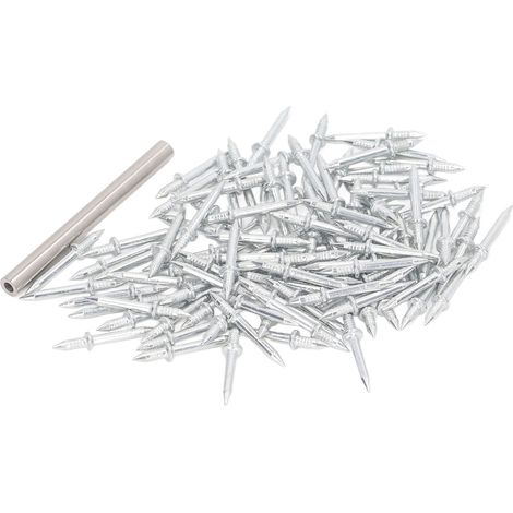 Lot de 101 clous de plinthe en acier au carbone galvanisé, sans marquage, à double tête et sans soudure (1/5)