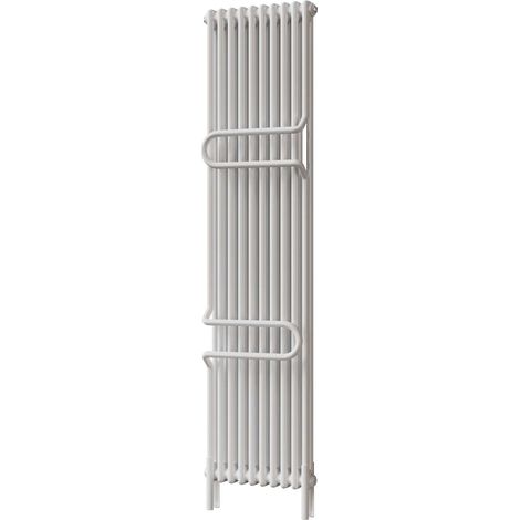 Alpha - White Vertical Towel Bar Column Radiator H1800mm x W460mm 2 Column - Feet Included (1/3)